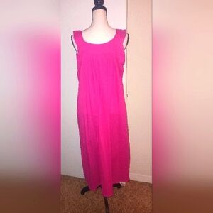 New 100% Cotton Pink Sleeveless Dress With pockets (Oversized XL)